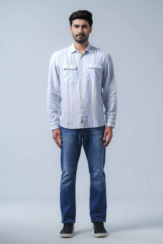 Regular Fit Striped Casual Shirt