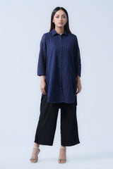 Short-Length Schiffli Fabric Relaxed Fit Ethnic Kurti