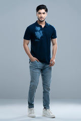 Regular Fit Indigo Washed Polo Shirt