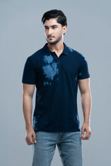 Regular Fit Indigo Washed Polo Shirt