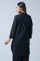 Short-Length Schiffli Fabric Relaxed Fit Ethnic Kurti