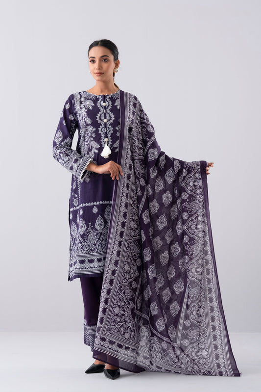 Smart Fit Digital Printed Three-Piece Lawn with Cotton Dupatta