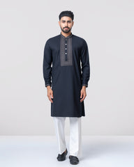 Regular Fit Embroidered Blended Fabric Formal Panjabi