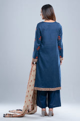 Smart Fit Embroidered Three-Piece Semi-Formal Lawn