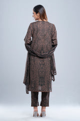 Relaxed Fit Digital Printed Three-Piece Lawn