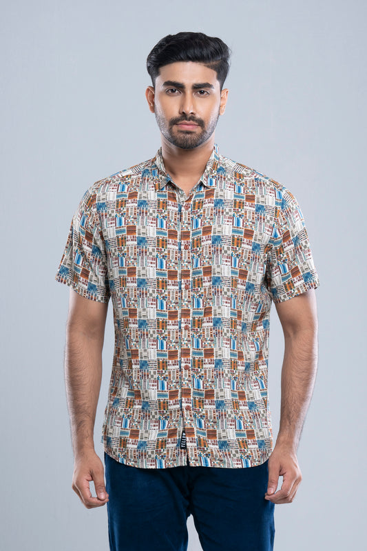 Slim Fit Printed Casual Shirt