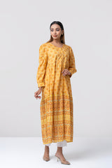 Regular Fit Digital Printed Long Dress - Mystika