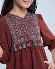 Princess Modal Embroidered Ethnic Kurti (2-4 Years)