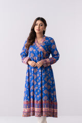 Ready-to-Wear Two-Piece Angrakha Flared Lawn with Chiffon Dupatta