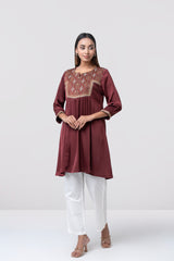 Smart Fit Embroidered Georgette Ethnic Kurti