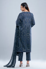 Relaxed Fit Digital Printed Three-Piece Lawn