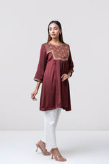 Smart Fit Embroidered Georgette Ethnic Kurti