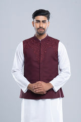 Regular Fit Embroidered Semi-Formal Waistcoat