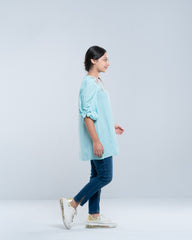 Junior Girls' Mixed-Blend Embroidered Ethnic Top (10-14 Years)