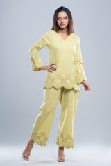 Regular Fit Embroidered Mystika Set