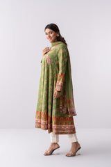 Ready-to-Wear Two-Piece Angrakha Flared Lawn with Chiffon Dupatta