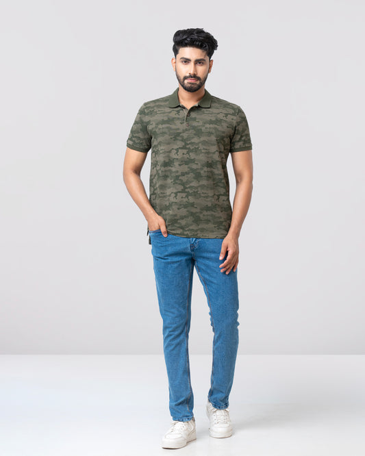 Regular Fit Printed Polo Shirt