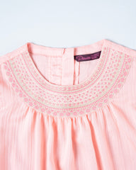 Princess Embroidered Smocked Fancy Ethnic Top (6-8 Years)