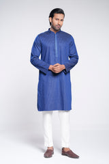 Regular Fit Embroidered Semi-Formal Dobby Panjabi