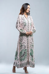 Floral Printed Long Dress - Mystika