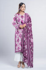 Ready-to-Wear Three-Piece Lawn with Cotton Dupatta
