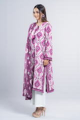 Ready-to-Wear Three-Piece Lawn with Cotton Dupatta