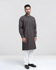 Regular Fit Embroidered Blended Fabric Formal Panjabi