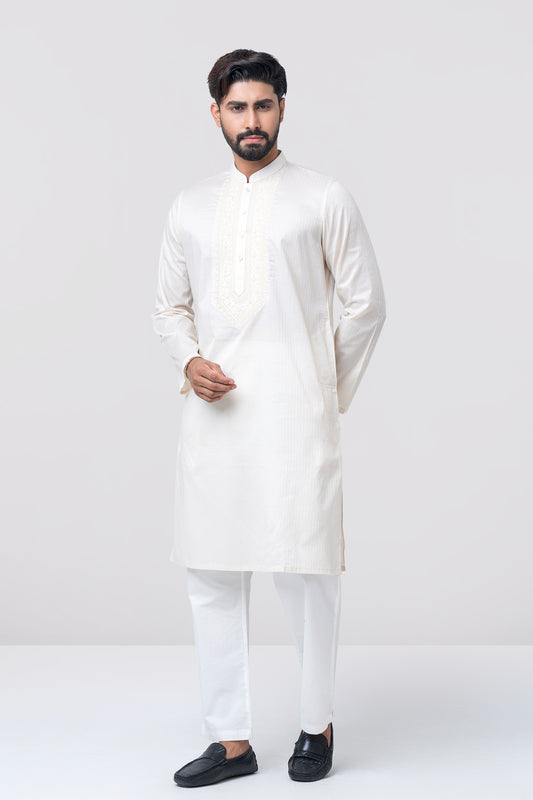 Regular Fit Embroidered Semi-Formal Panjabi
