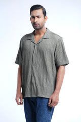 Boxy Fit Solid Casual Shirt with Lapel Collar