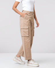 Wide Leg Cargo Twill Pant