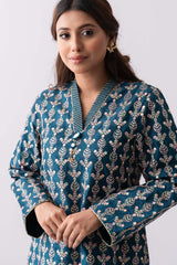 Heavy Embellished Three-Piece Formal Ethnic Set with Organza Dupatta