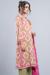 Ready-to-Wear Three-Piece Lawn with Cotton Dupatta