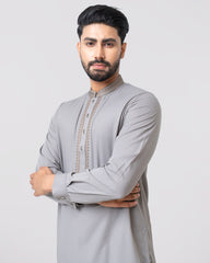 Regular Fit Embroidered Semi-Formal Kabli Set