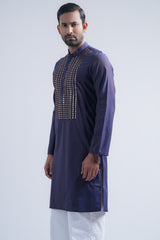 Regular Fit Two-Tone Fabric Semi-Formal Panjabi