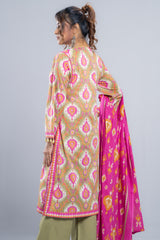 Ready-to-Wear Three-Piece Lawn with Cotton Dupatta