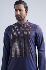 Regular Fit Two-Tone Fabric Semi-Formal Panjabi