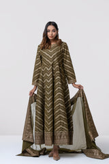 Smart Fit Embellished Two-Piece Formal Ethnic Set with Organza Dupatta