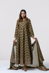 Smart Fit Embellished Two-Piece Formal Ethnic Set with Organza Dupatta