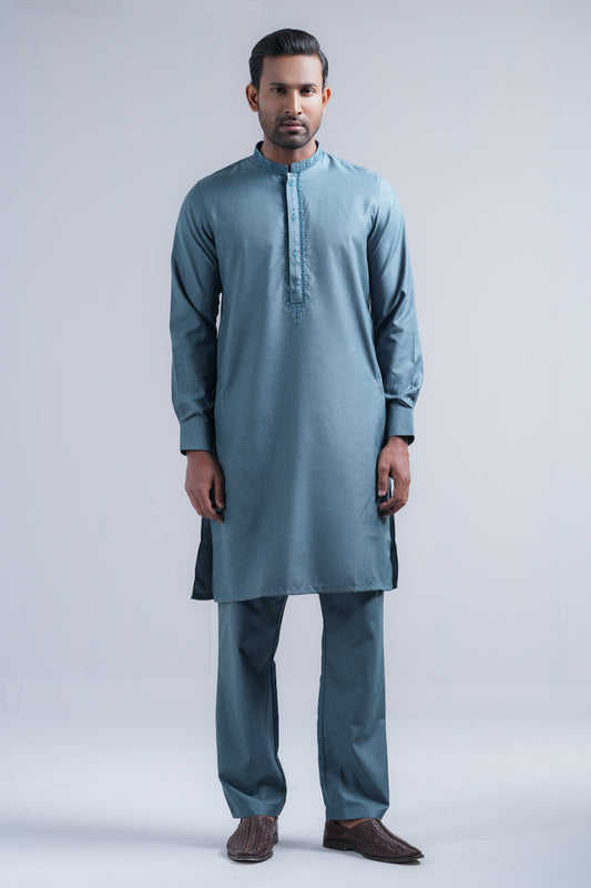 Regular Fit Embroidered Semi-Formal Kurta Set
