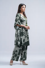Relaxed Fit Printed Two-Piece Semi-Formal Ethnic Kaftan Set