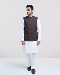 Regular Fit Blended Fabric Formal Waistcoat