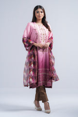 Smart Fit Heavy Embellished Two-Piece Formal Ethnic Set with Organza Dupatta