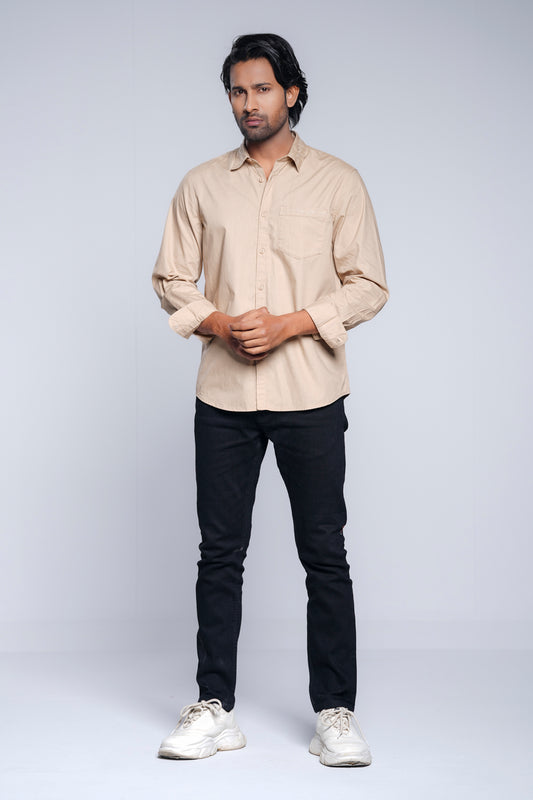 Regular Fit Solid Casual Cotton Shirt