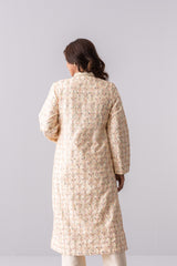 Heavy Embellished Three-Piece Formal Ethnic Set with Organza Dupatta