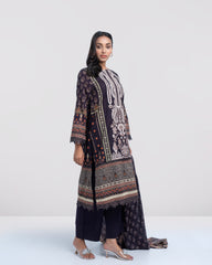 Smart Fit Digital Printed Three-Piece Lawn with Silk Dupatta