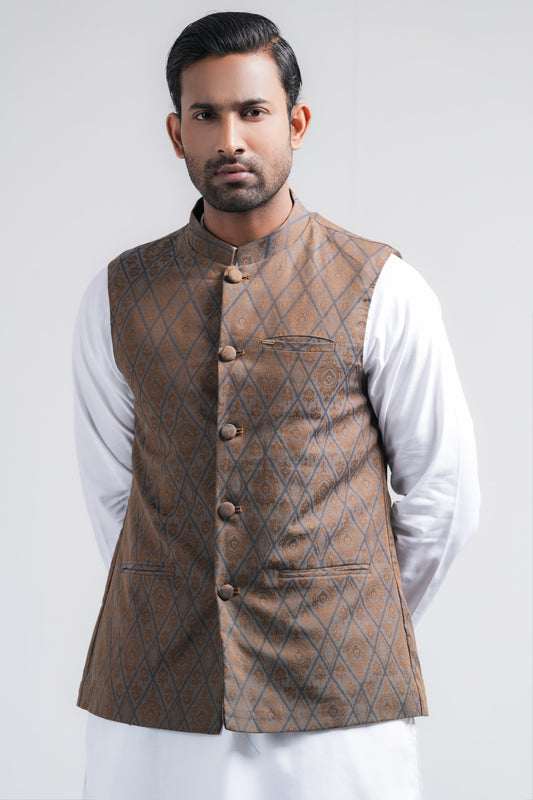 Regular Fit Cotton Semi-Formal Waistcoat