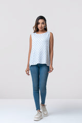 Regular Fit Printed Woven Tank Top