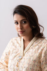 Heavy Embellished Three-Piece Formal Ethnic Set with Organza Dupatta