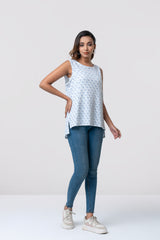 Regular Fit Printed Woven Tank Top