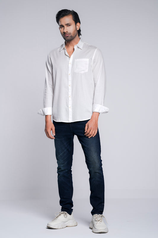 Regular Fit Solid Casual Cotton Shirt